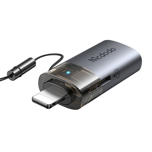 Lettore di schede Lightning McDodo OT-7850, USB-A (OTG) - microSD, Nero