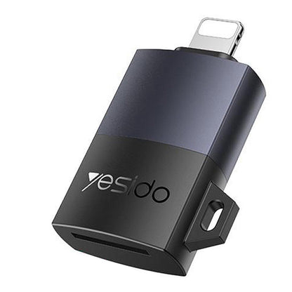 Lettore di schede Lightning Yesido GS38, microSD, Grigio, Ricondizionato