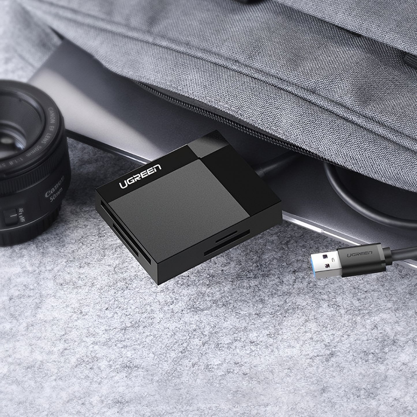 Lettore di schede USB 3.0 UGREEN CR125, SD - microSD - CF - MS, Nero