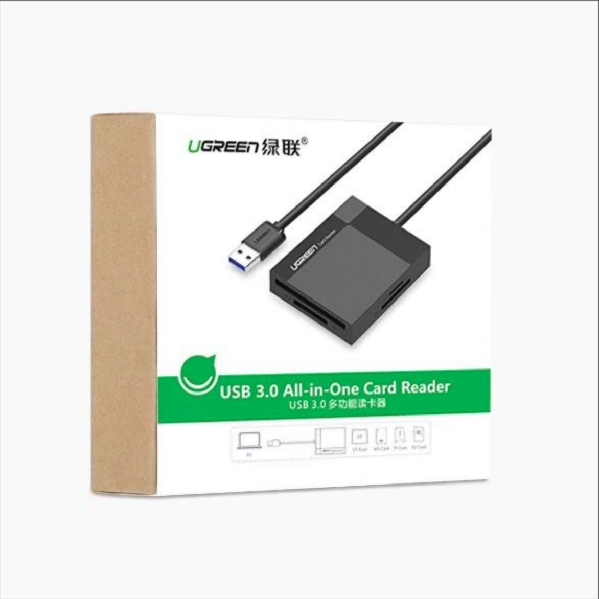 Lettore di schede USB 3.0 UGREEN CR125, SD - microSD - CF - MS, Nero