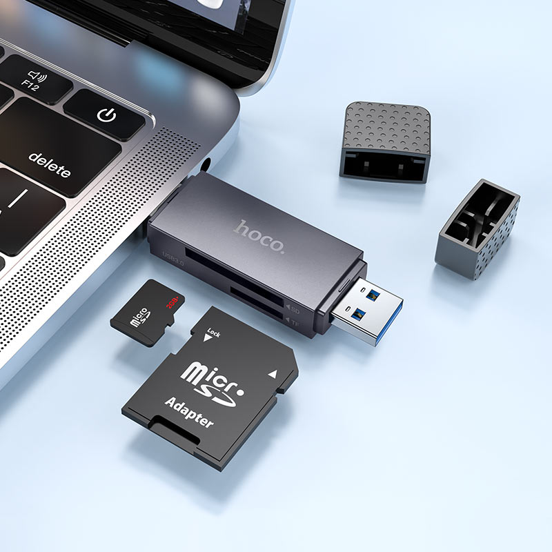 Lettore di schede USB 3.0 / USB-C HOCO HB45, SD - microSD, Grigio