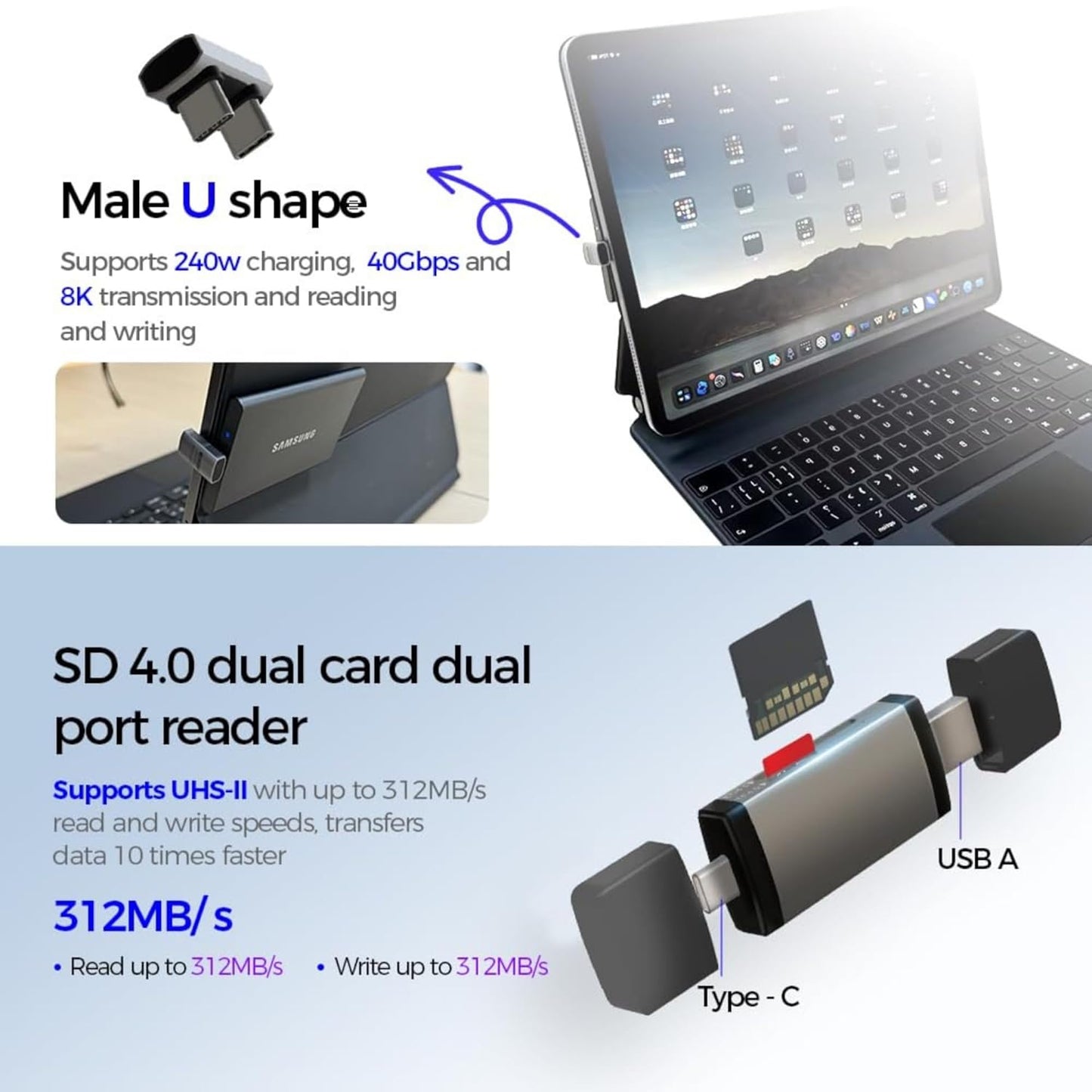Lettore di schede USB / USB-C OEM OmniLink Pro-003 Travel, 10in1, Grigio