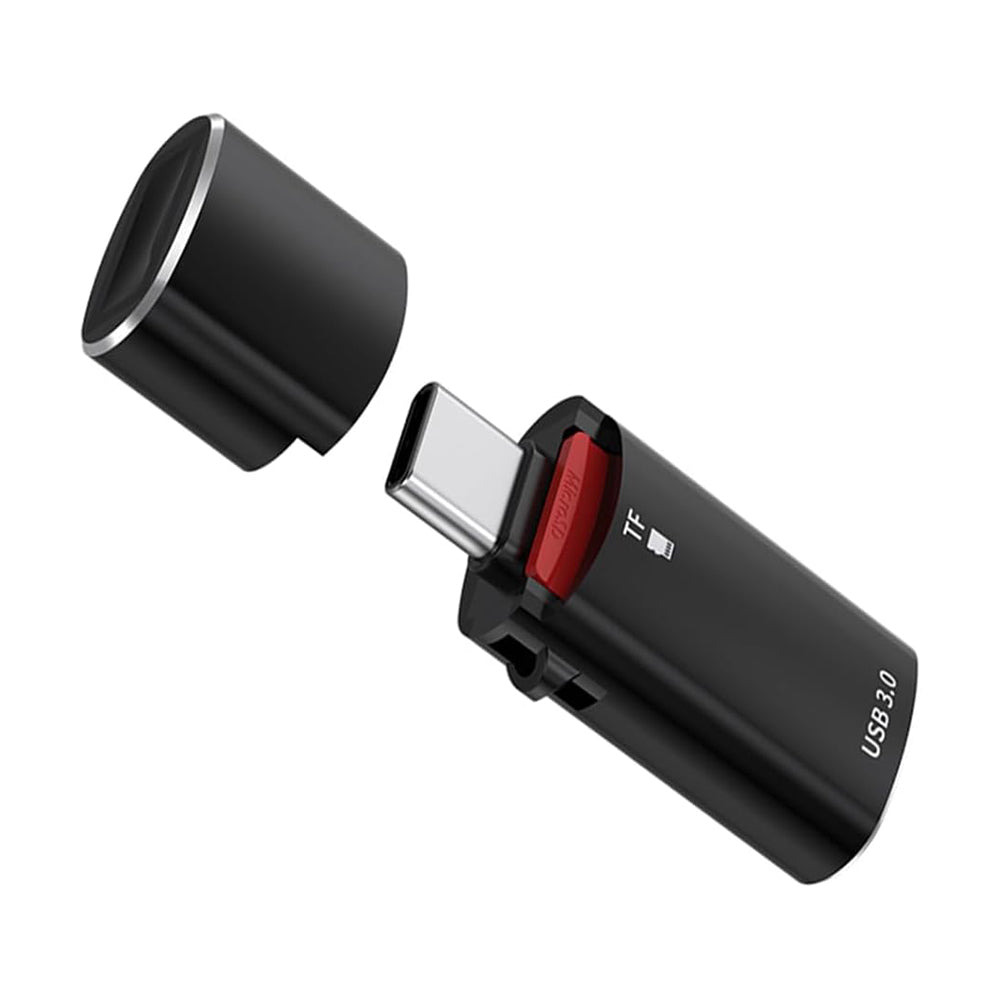 Lettore di schede USB-C Techsuit AluVoltX, USB-A (OTG) - microSD, Nero