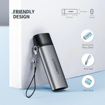 Lettore di schede USB-C UGREEN CM184, SD - microSD, Grigio