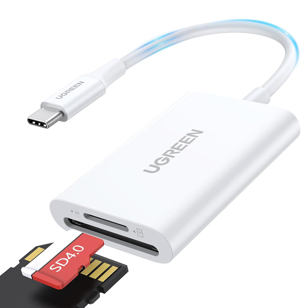 Lettore di schede USB-C UGREEN CM265, SD - microSD, Bianco