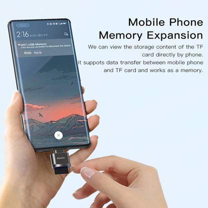 Lettore di schede USB-C Yesido GS19, USB-A (OTG) - microSD, Grigio