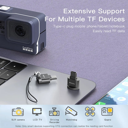 Lettore di schede USB-C Yesido GS19, USB-A (OTG) - microSD, Grigio