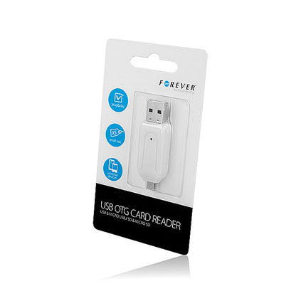Lettore di Schede USB / microUSB Forever, SD - microSD, Bianco