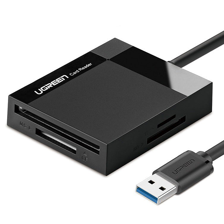 USB 3.0 UGREEN CR125 Card Reader, SD - microSD - CF - MS, Black