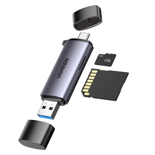 Lettore di schede USB / USB-C UGREEN CM185, SD - microSD, Grigio