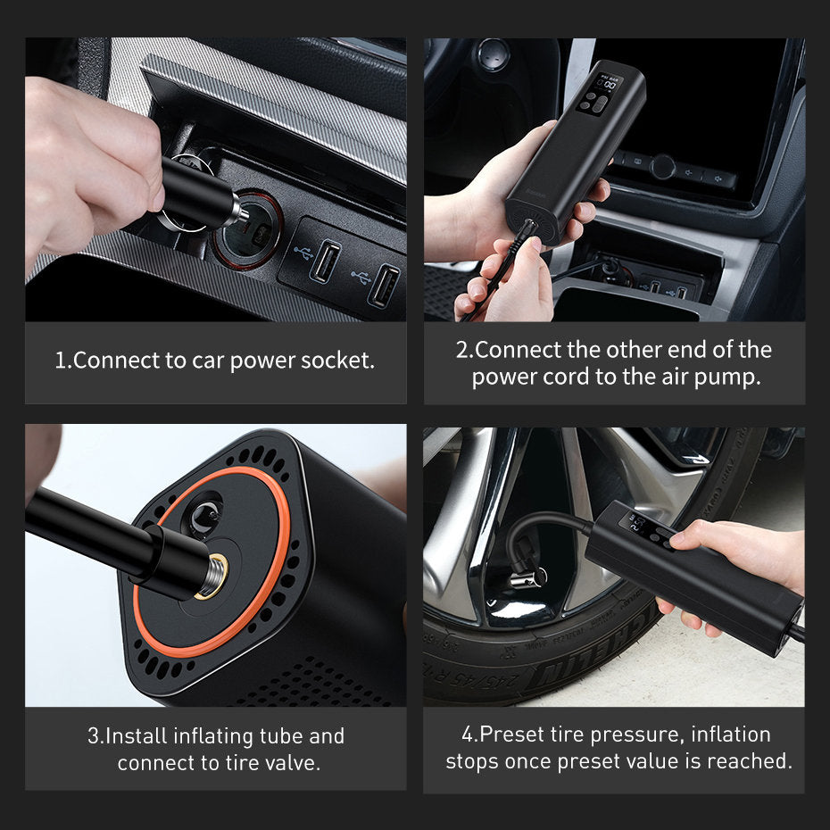 Baseus Air Pump Auto Compressor, Resealed CRCQ000001