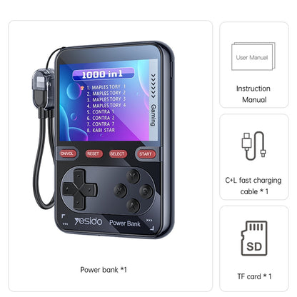 Console di Gioco Portatile con Batteria Esterna Yesido YP87, Nera