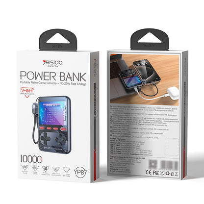 Console di Gioco Portatile con Batteria Esterna Yesido YP87, Nera