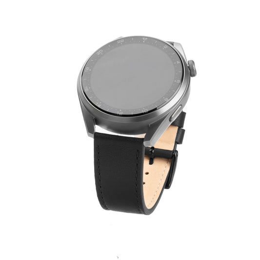 Cinturino Fixed Leather per Huawei Watch / Xiaomi Watch Series, 22mm, Nero.