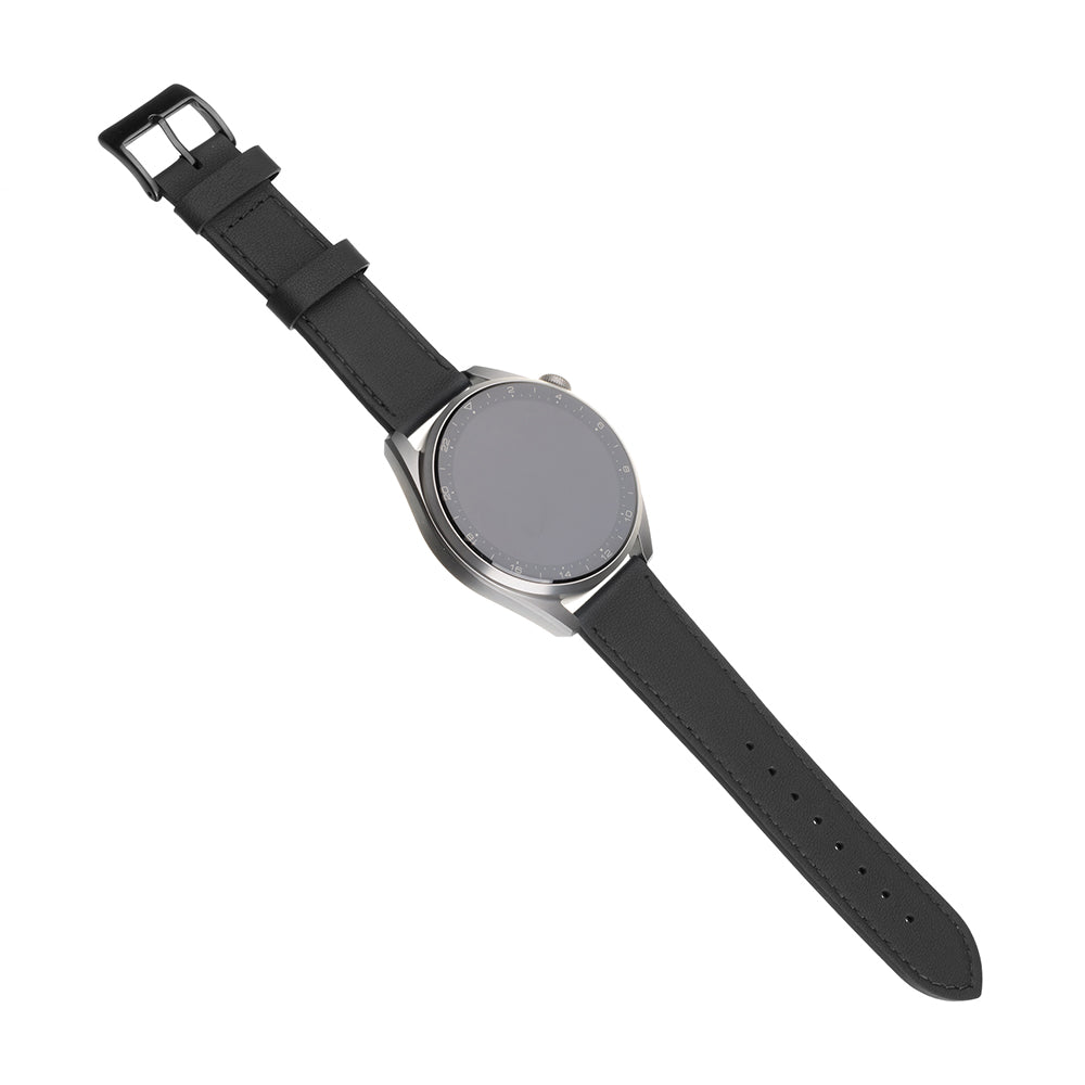 Cinturino Fixed Leather per Huawei Watch / Xiaomi Watch Series, 22mm, Nero.