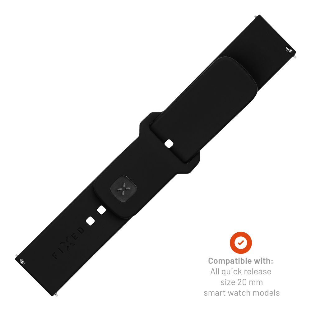Cinturino Fixed Silicone Sporty per Samsung Galaxy Watch / Huawei Watch Series, 20mm, Nero