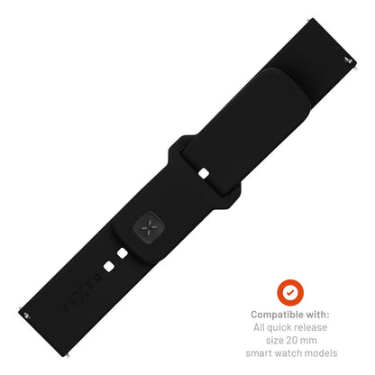 Cinturino Fixed Silicone Sporty per Samsung Galaxy Watch / Huawei Watch Series, 20mm, Nero