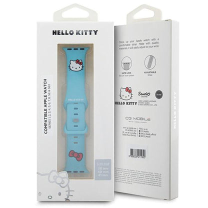 Cinturino Hello Kitty Silicone Kitty Head per Apple Watch 42mm / 41mm / 40mm / 38mm Series, Blu
