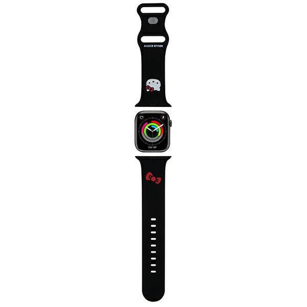 Cinturino Hello Kitty Silicone Kitty Head per Apple Watch 49mm / 46mm / 45mm / 44mm / 42mm Series, Nero