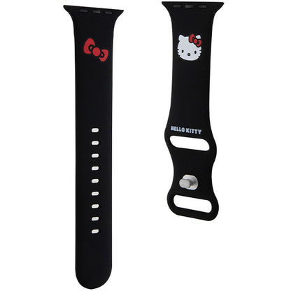 Cinturino Hello Kitty Silicone Kitty Head per Apple Watch 49mm / 46mm / 45mm / 44mm / 42mm Series, Nero