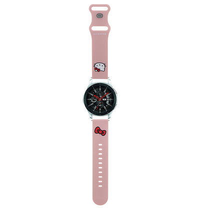 Cinturino Hello Kitty Silicone Kitty Head per Samsung Galaxy Watch / Huawei Watch 46mm / 45mm / 41mm Series, Rosa.