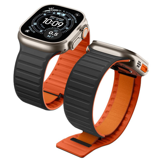 Cinturino Spigen Athlex Air M per Apple Watch 49mm / 46mm / 45mm / 44mm Series, Nero Arancione AMP11534