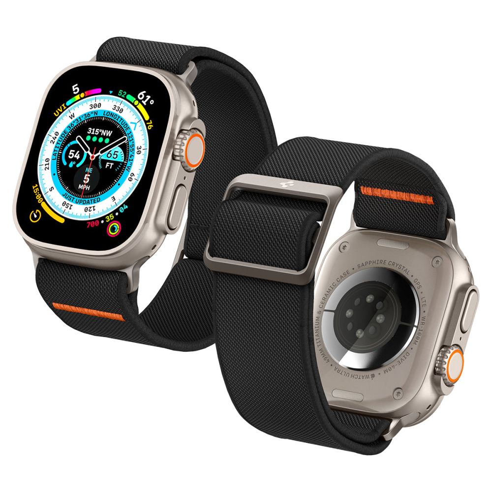 Cinturino Spigen Fit Lite Ultra per Apple Watch 49mm / 46mm / 45mm / 44mm / 42mm Series, Nero