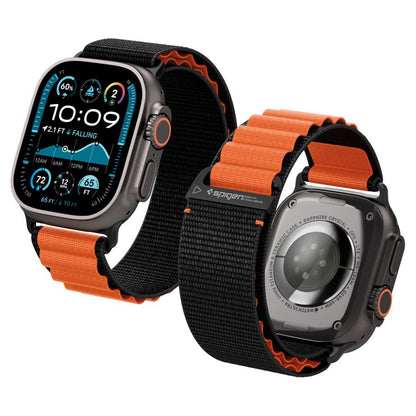 Spigen WBF1 Strap for Apple Watch 49mm / 46mm / 45mm / 44mm Series, Black Orange