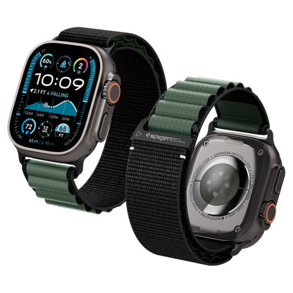 Spigen WBF1 Strap for Apple Watch 49mm / 46mm / 45mm / 44mm Series, Black Green