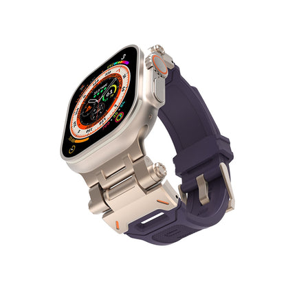 Cinturino Techsuit W064 per Apple Watch 49mm / 46mm / 45mm / 44mm / 42mm Series, Argento Viola