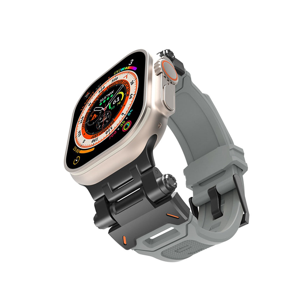 Cinturino Techsuit W064 per Apple Watch 49mm / 46mm / 45mm / 44mm / 42mm Series, Nero Grigio