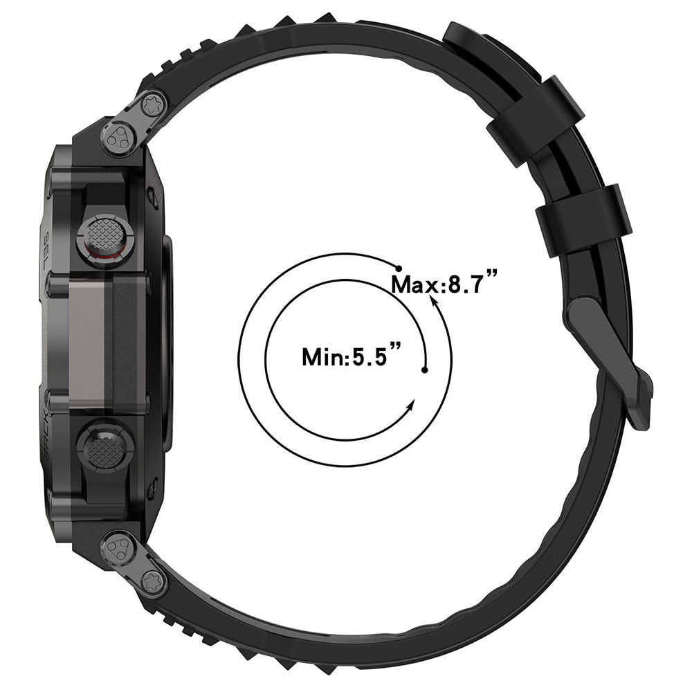 Cinturino Techsuit W067 per Amazfit T-Rex Ultra, Nero