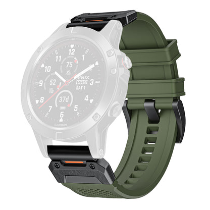 Cinturino Techsuit W068 per Garmin Watch Fenix / Forerunner / Approach Series, 22mm, Verde Nero