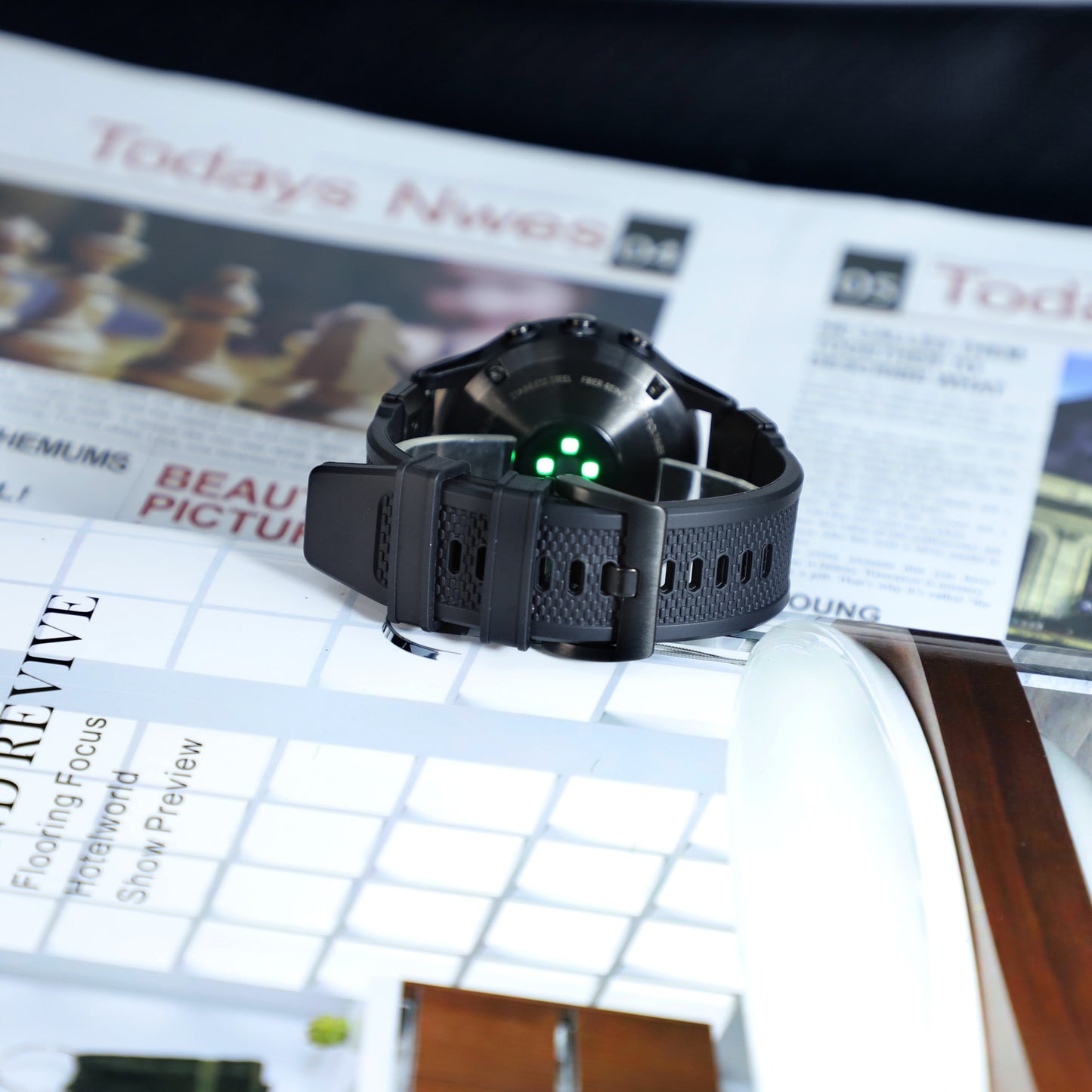 Cinturino Techsuit W068 per Garmin Watch Fenix / Forerunner / Approach Series, 22mm, Verde Nero