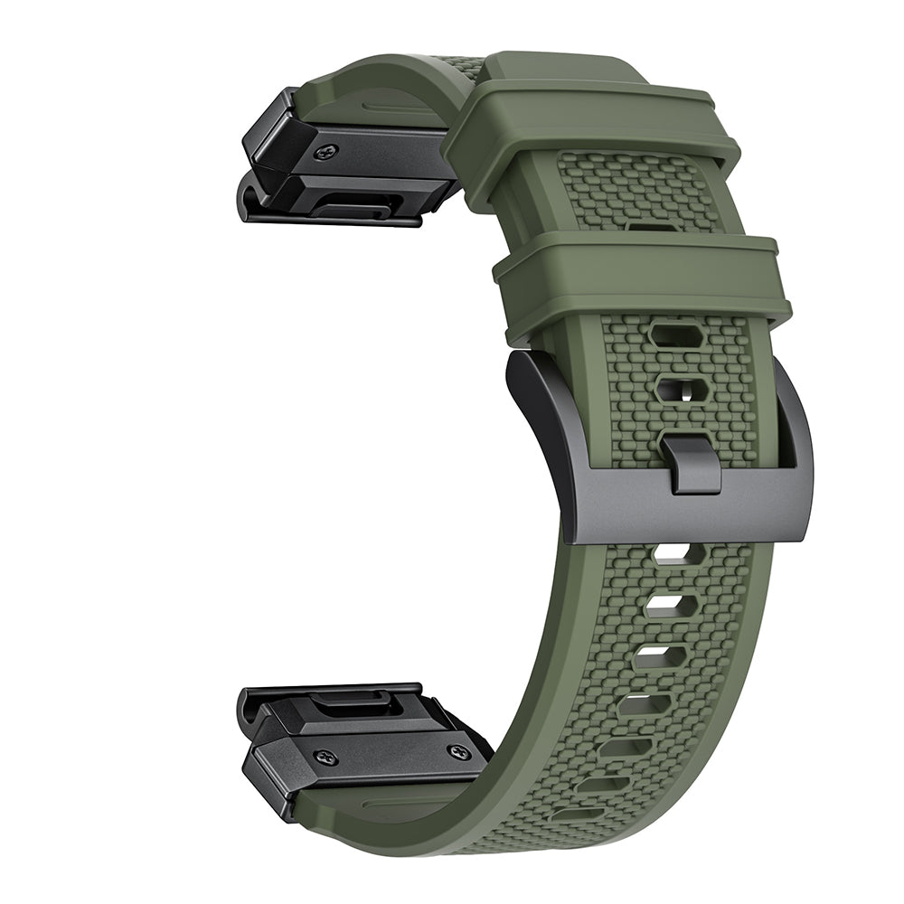Techsuit W068 Strap for Garmin Watch Fenix Series, 26mm, Black Green