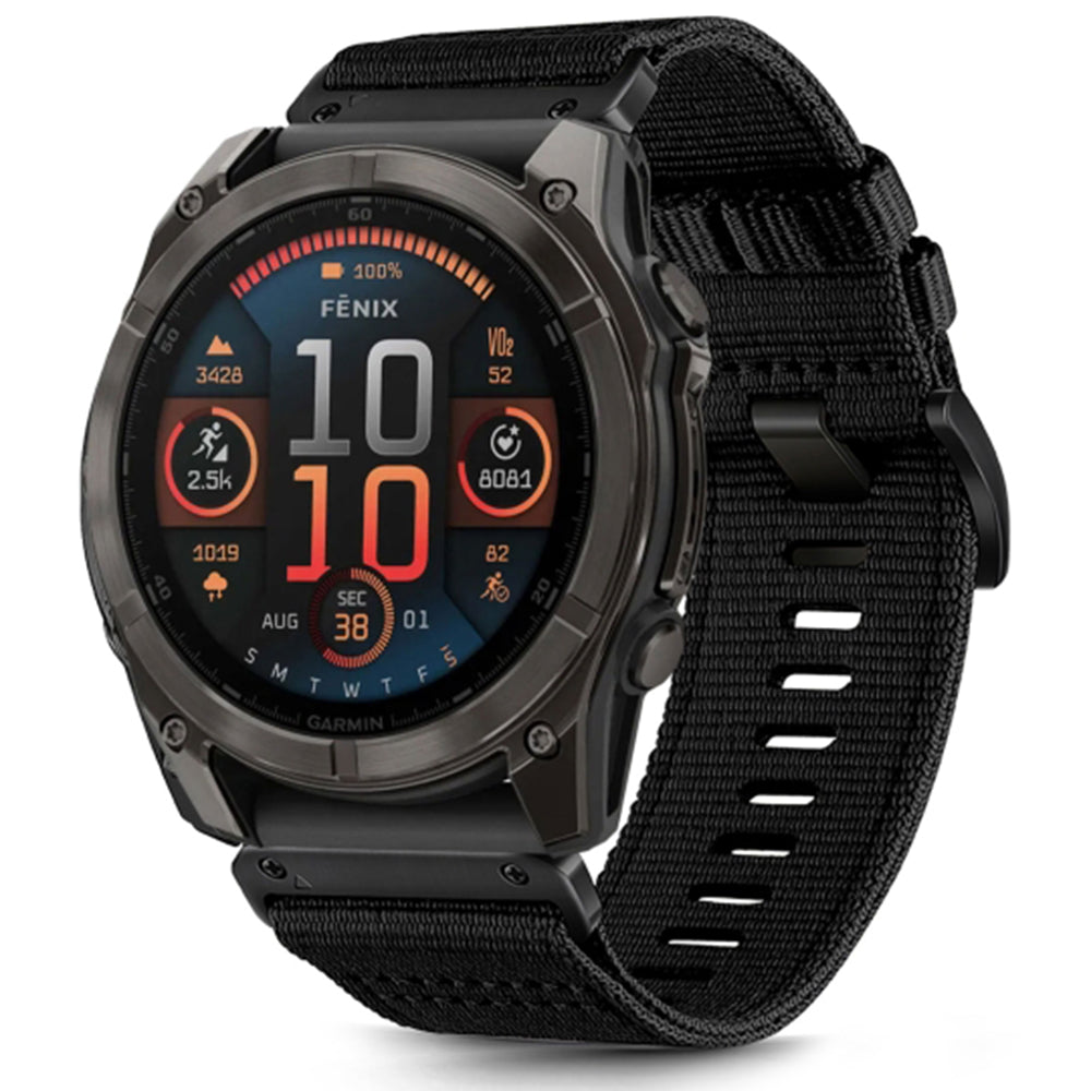 Cinturino Techsuit W070 per Garmin Watch Fenix / Forerunner / Approach Series, 22mm, Nero