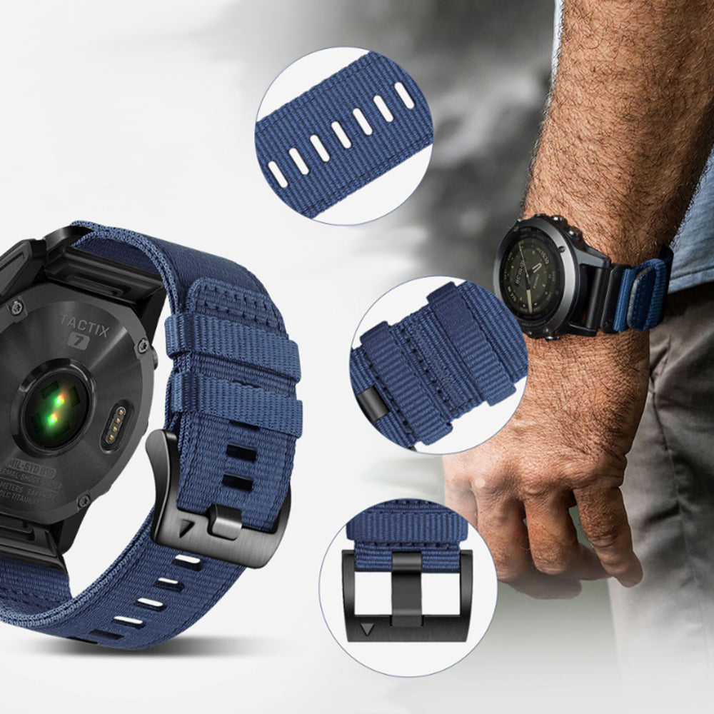 Cinturino Techsuit W070 per Samsung Galaxy Watch / Huawei Watch Series, 22mm, Nero