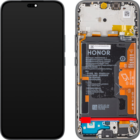Display con Touchscreen Honor 400 Lite, con Cornice e Batteria, Nero (Velvet Black), Service Pack 0235ANSY