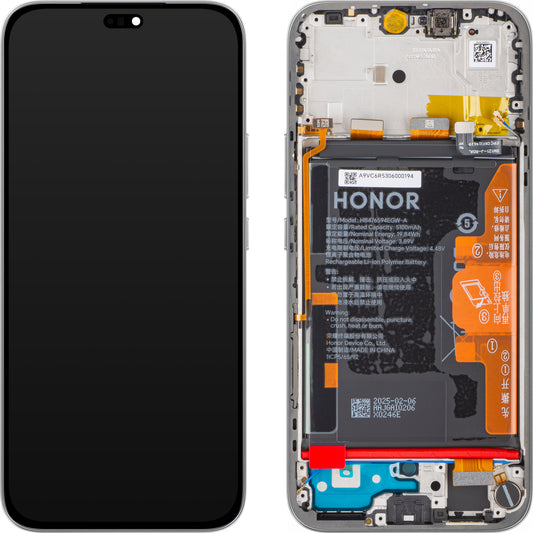 Display con Touchscreen Honor 400 Lite, con Cornice e Batteria, Grigio (Velvet Grey), Service Pack 0235ANTA