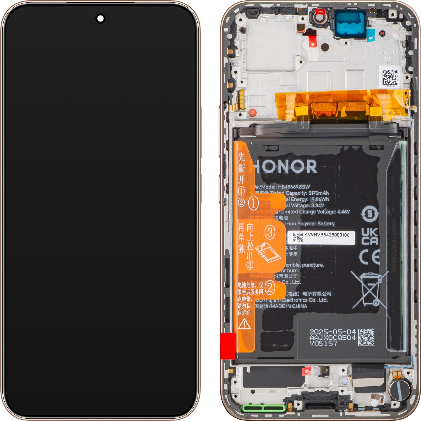 Display con Touchscreen Honor 400, con Cornice e Batteria, Oro (Desert Gold), Service Pack 0235APNQ