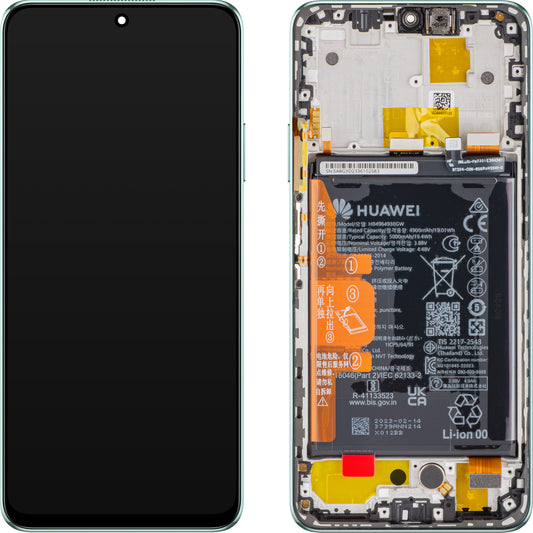 Display con touchscreen Huawei nova Y90, con cornice e batteria, verde smeraldo, Service Pack 02355ARG
