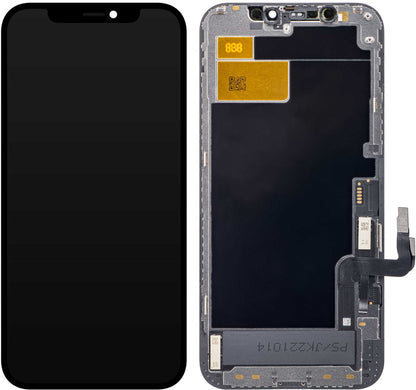 JK Touchscreen Display for Apple iPhone 12 / 12 Pro, with Frame, Movable IC In-Cell LCD Version, Black