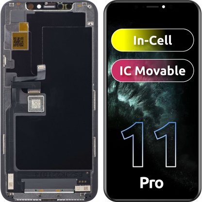 Display touchscreen JK per Apple iPhone 11 Pro, con cornice, versione In-Cell LCD, nero