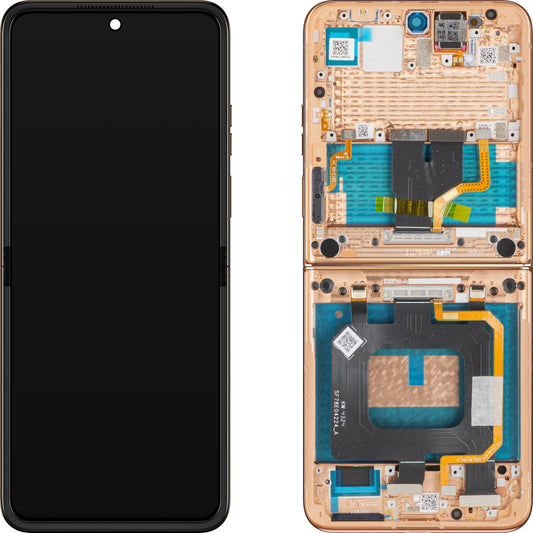 Display con Touchscreen Motorola Razr+ 2025 / Razr+ 2024 / Razr 50 Ultra, con Cornice, Sub Inner, Marrone (Mocha Mousse), Service Pack 5D68C29482