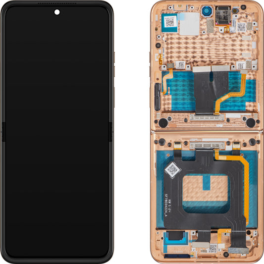 Display con Touchscreen Motorola Razr+ 2025 / Razr+ 2024 / Razr 50 Ultra, con Cornice, Sub Inner, Arancione (Peach Fuzz), Service Pack 5D68C24597