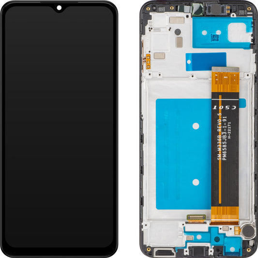 Display con Touchscreen MP compatibile con Samsung Galaxy A23 A235, con Cornice, Nero