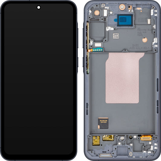Display con Touchscreen MP compatibile con Samsung Galaxy A55 5G A556, con Cornice, Nero