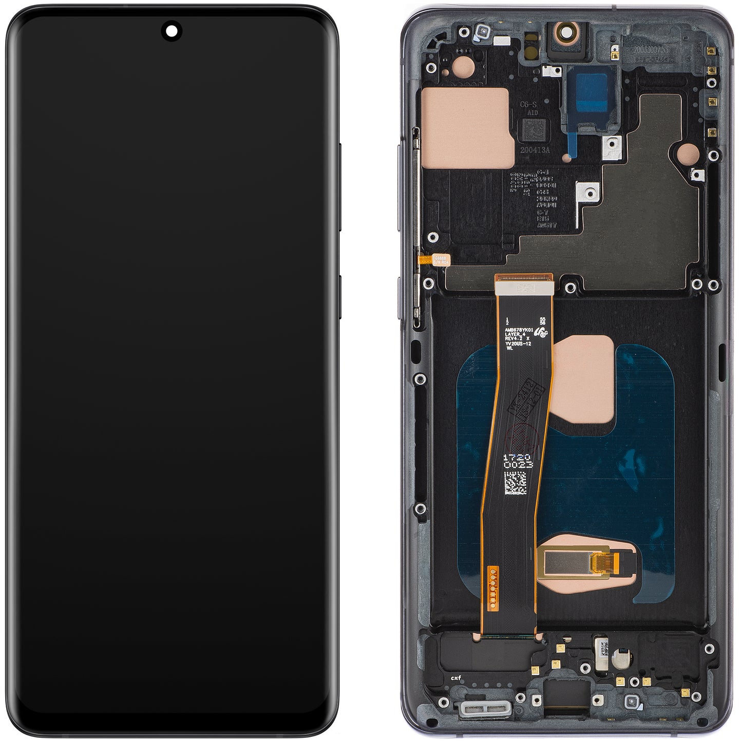 Display con Touchscreen MP compatibile con Samsung Galaxy S20 Ultra G988, con Cornice, Versione OLED, Nero