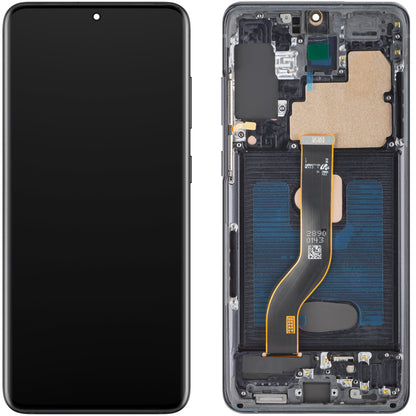 Display con Touchscreen MP compatibile con Samsung Galaxy S20+ G985, con Cornice, Versione OLED, Nero