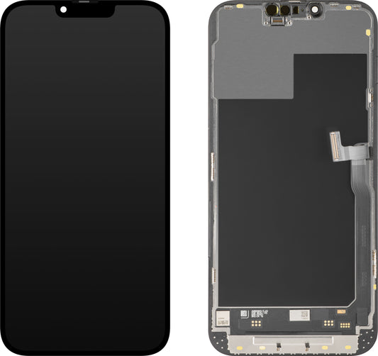 Display con Touchscreen MP compatibile con Apple iPhone 13 Pro Max, con Cornice, Versione Soft OLED IC Movable 120Hz FHD, Nero